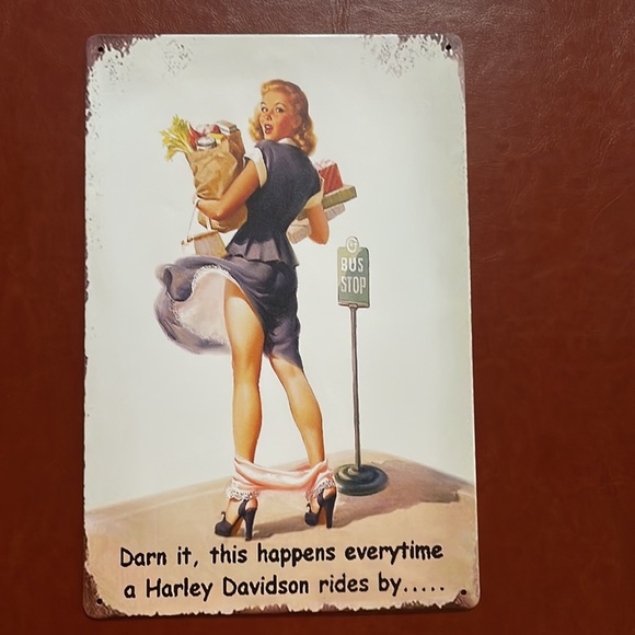 Retro Metal Tin  “Darn it,This Happens Everytime a Harley Davidson Rides By” - Picture 3 of 14